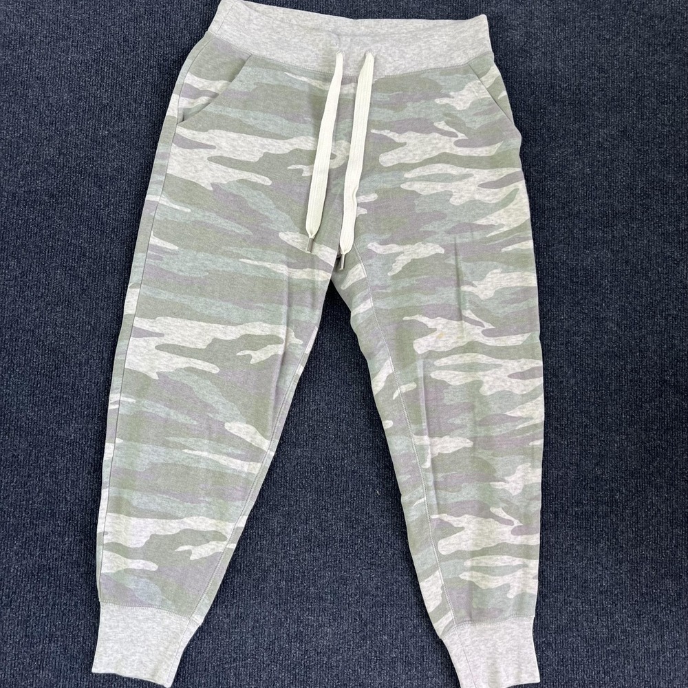 Aerie Pants Womens Small Green Camo French Terry Jogger Sweatpants Lounge